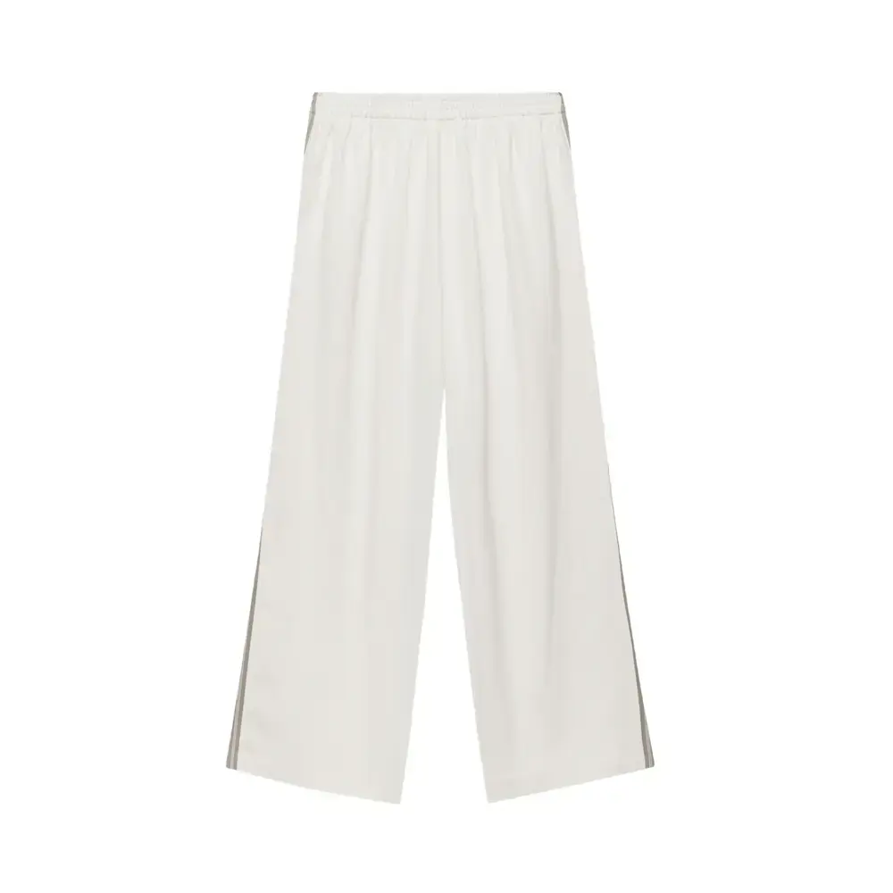 Mint Velvet White Side Stripe Wide Trousers